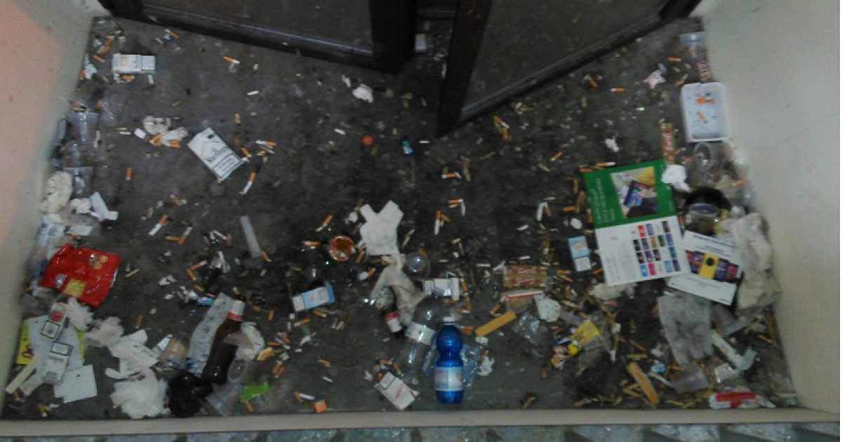La ''camera dei segreti'': spazio-pattumiera all'interno dell'Ateneo
